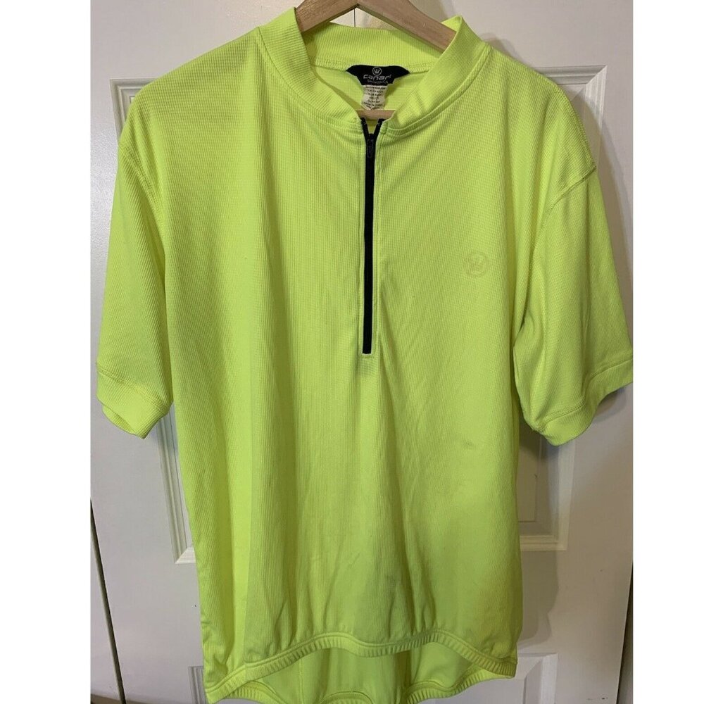 Canari Bike Jersey Cycling Bib Shirt Neon Yellow Men’s Sz XL Half-Zip